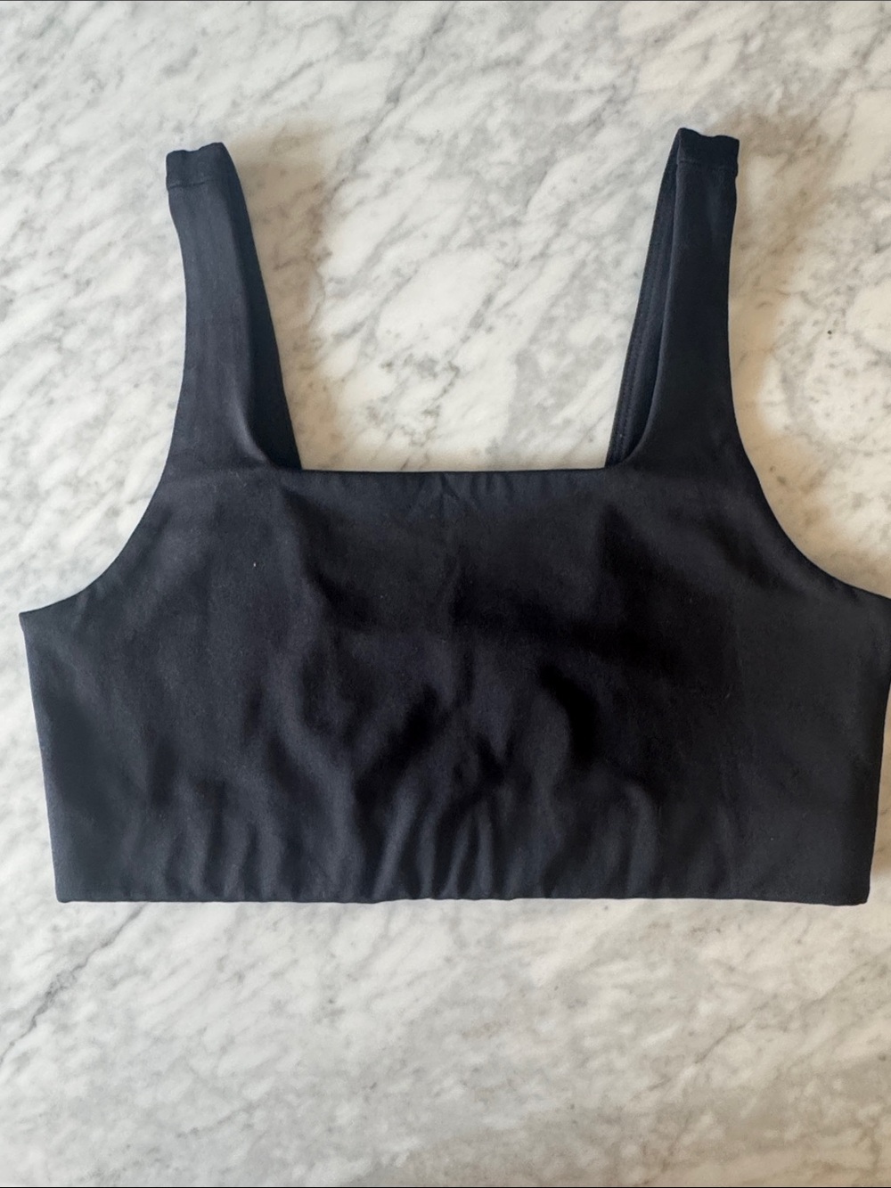 girlfriend collective Black Square-Neck Sports Bra